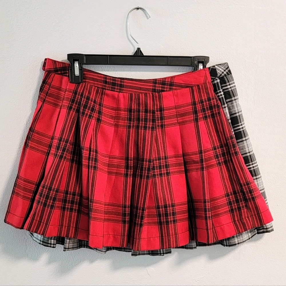M Bundle Y2K Gothic Grunge Academia Schoolgirl Punk Fairycore Plaid Pleated Mini - Picture 2 of 7